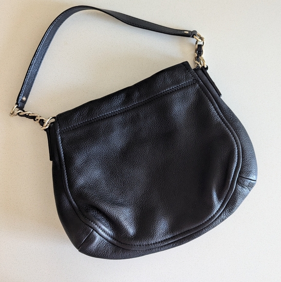 Kate Spade Black Leather Shoulder Bag with Chain Detail - Picture 9 of 11